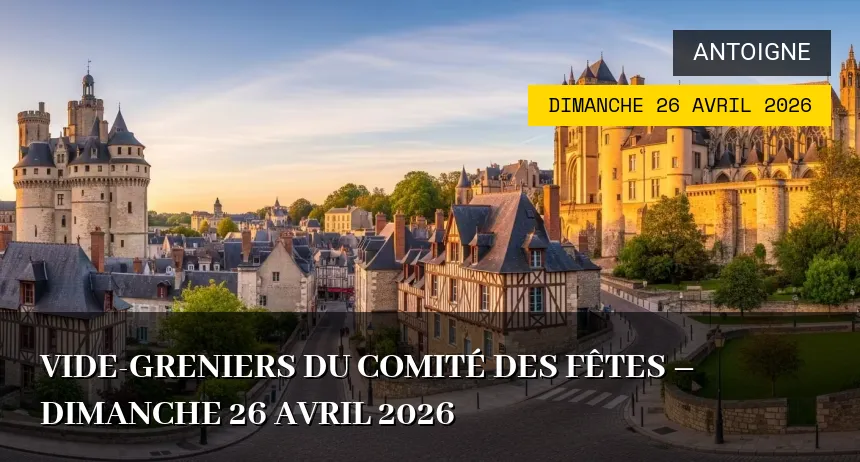 Affiche de l'événement : Vide-greniers du Comité des Fêtes – Dimanche 26 Avril 2026