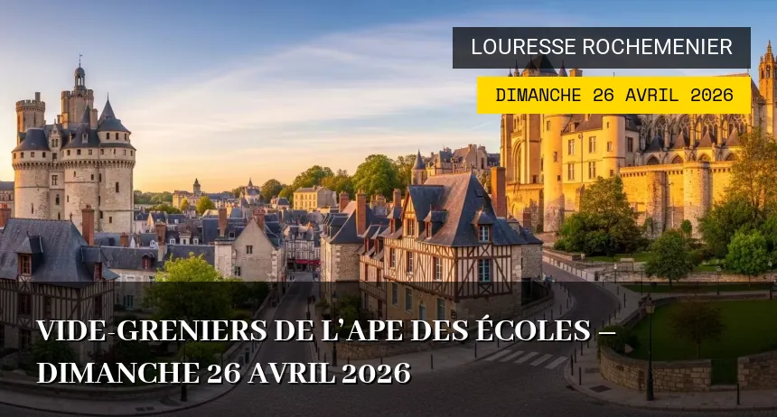 Affiche de l'événement : Vide-greniers de l&rsquo;APE des écoles – Dimanche 26 Avril 2026
