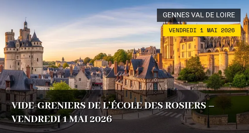 Affiche de l'événement : Vide-greniers de l&rsquo;école des Rosiers – Vendredi 1 Mai 2026