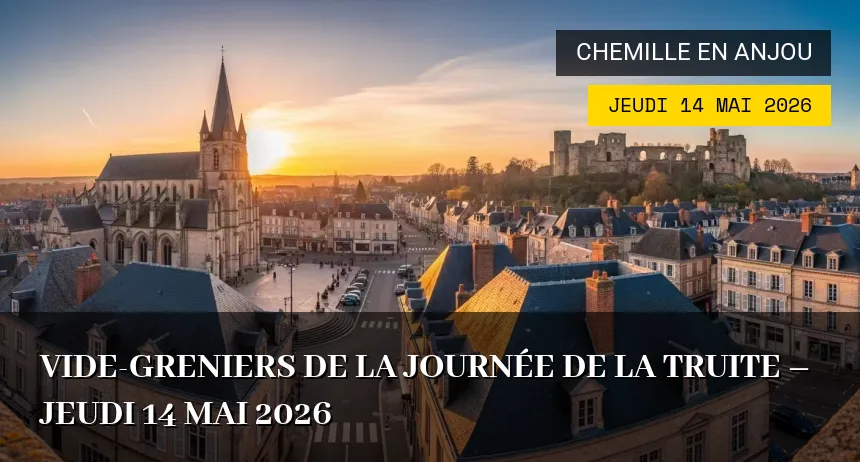 Affiche de l'événement : Vide-greniers de la Journée de la Truite – Jeudi 14 Mai 2026