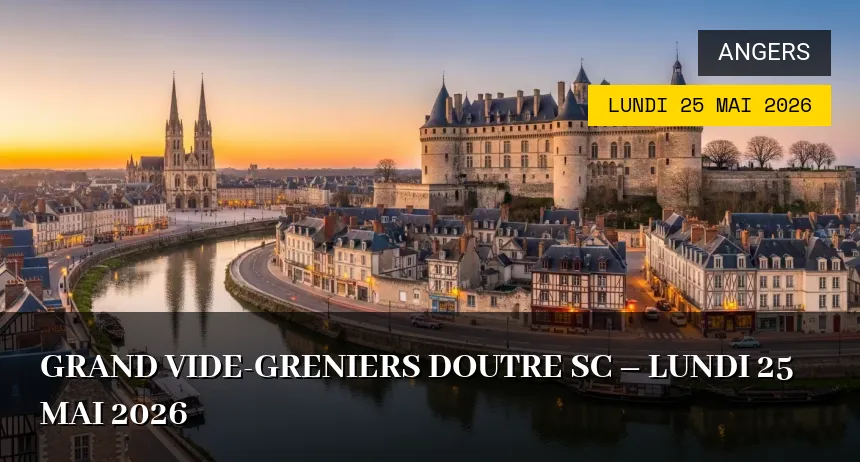 Affiche de l'événement : Grand Vide-greniers Doutre SC – Lundi 25 Mai 2026