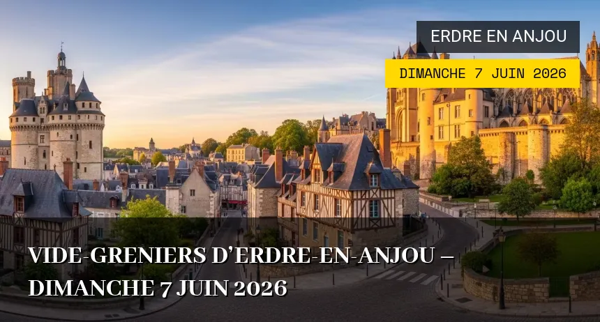 Affiche de l'événement : Vide-greniers d&rsquo;Erdre-en-Anjou – Dimanche 7 Juin 2026