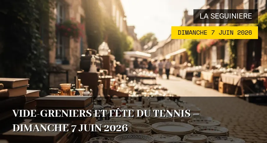 Affiche de l'événement : Vide-greniers et Fête du Tennis – Dimanche 7 Juin 2026