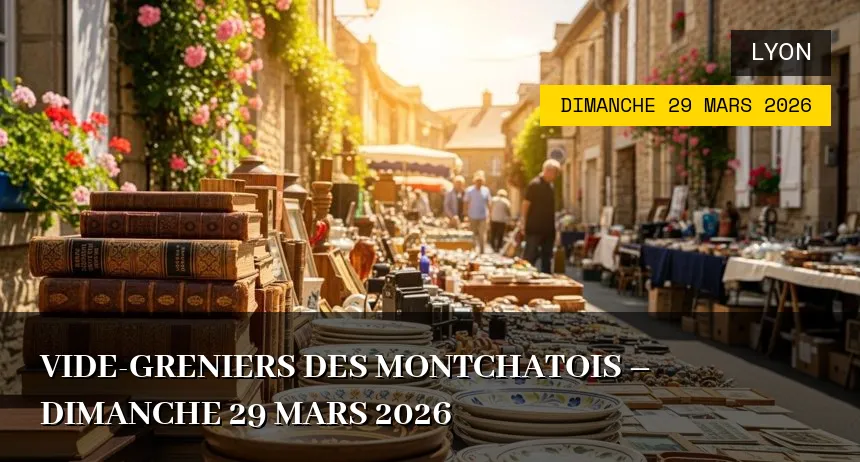 Affiche de l'événement : Vide-greniers des Montchatois – Dimanche 29 Mars 2026