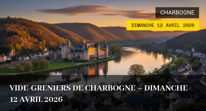 Affiche de l'événement : Vide-greniers de Charbogne – Dimanche 12 Avril 2026