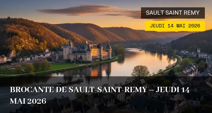 Affiche de l'événement : Brocante de Sault-Saint-Remy – Jeudi 14 Mai 2026