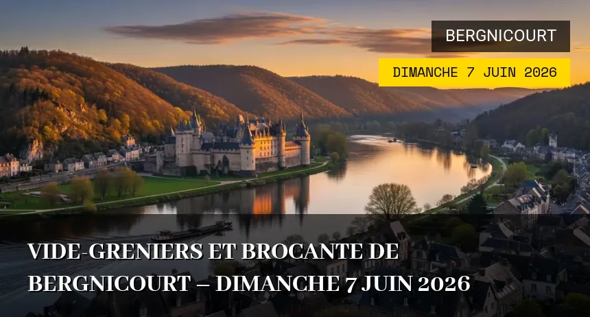Affiche de l'événement : Vide-greniers et Brocante de Bergnicourt – Dimanche 7 Juin 2026