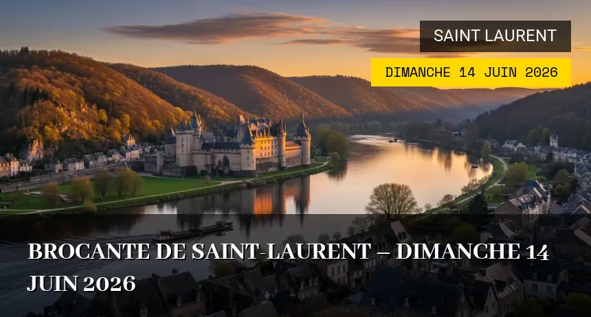 Affiche de l'événement : Brocante de Saint-Laurent – Dimanche 14 Juin 2026