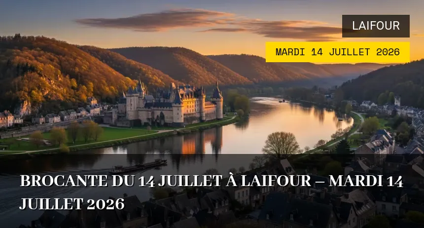 Affiche de l'événement : Brocante du 14 Juillet à Laifour – Mardi 14 Juillet 2026