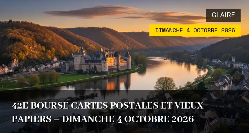 Affiche de l'événement : 42e Bourse Cartes Postales et Vieux Papiers – Dimanche 4 Octobre 2026
