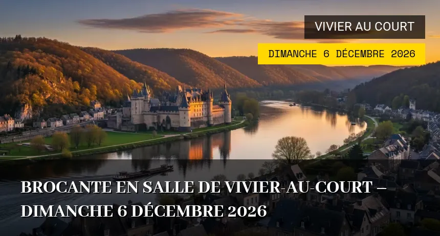 Affiche de l'événement : Brocante en salle de Vivier-au-Court – Dimanche 6 Décembre 2026
