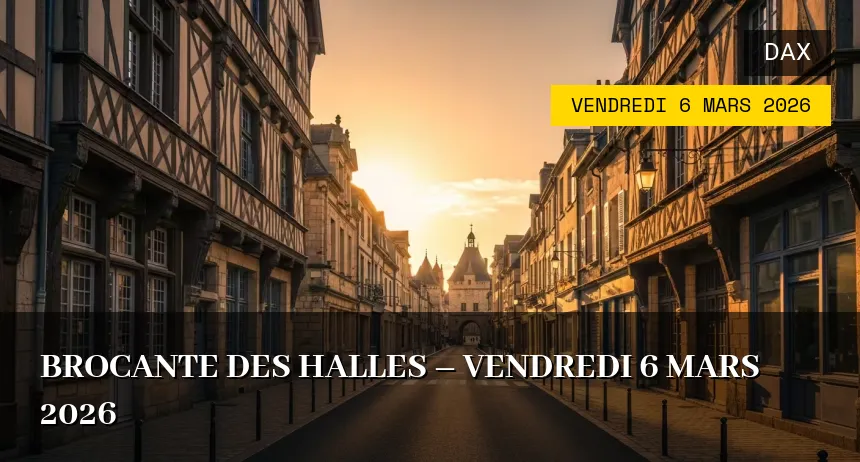 Affiche de l'événement : Brocante des Halles – Vendredi 6 Mars 2026