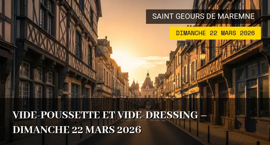 Affiche de l'événement : Vide-poussette et Vide-dressing – Dimanche 22 Mars 2026