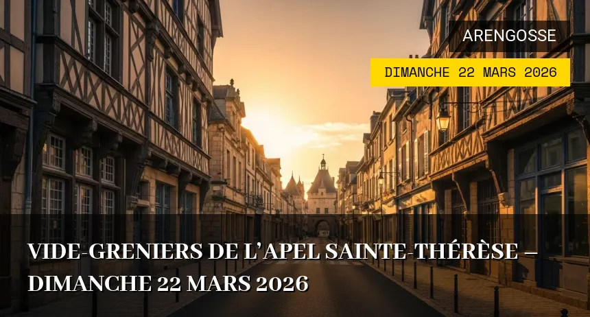 Affiche de l'événement : Vide-greniers de l&rsquo;APEL Sainte-Thérèse – Dimanche 22 Mars 2026