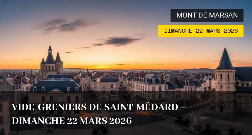 Affiche de l'événement : Vide-greniers de Saint-Médard – Dimanche 22 Mars 2026
