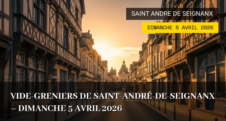 Affiche de l'événement : Vide-greniers de Saint-André-de-Seignanx – Dimanche 5 Avril 2026