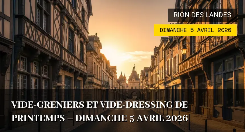 Affiche de l'événement : Vide-greniers et Vide-dressing de Printemps – Dimanche 5 Avril 2026