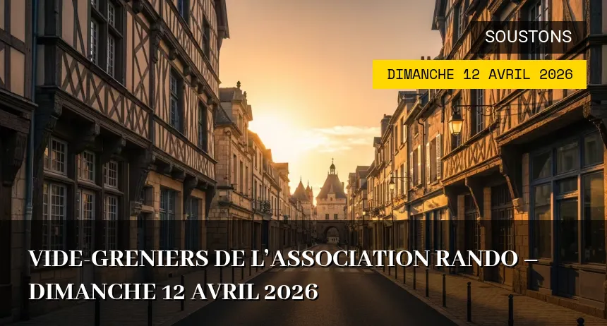 Affiche de l'événement : Vide-greniers de l&rsquo;Association Rando – Dimanche 12 Avril 2026