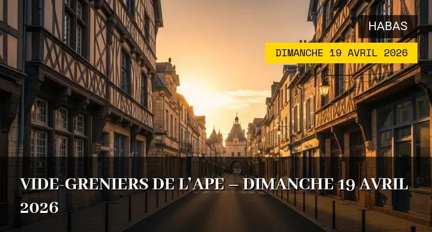 Affiche de l'événement : Vide-greniers de l&rsquo;APE – Dimanche 19 Avril 2026