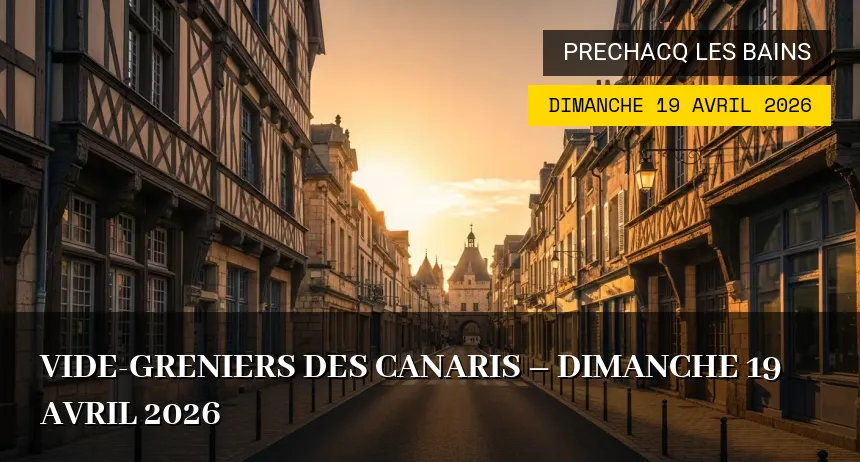 Affiche de l'événement : Vide-greniers des Canaris – Dimanche 19 Avril 2026