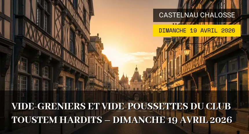 Affiche de l'événement : Vide-greniers et Vide-poussettes du Club Toustem Hardits – Dimanche 19 Avril 2026