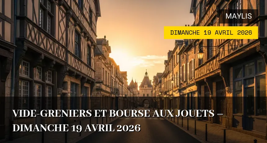 Affiche de l'événement : Vide-greniers et Bourse aux jouets – Dimanche 19 Avril 2026