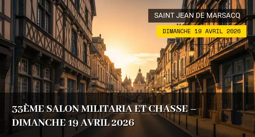 Affiche de l'événement : 33ème Salon Militaria et Chasse – Dimanche 19 Avril 2026