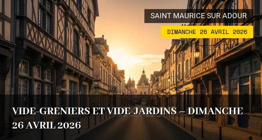 Affiche de l'événement : Vide-greniers et Vide-jardins – Dimanche 26 Avril 2026