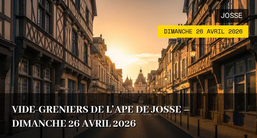 Affiche de l'événement : Vide-greniers de l&rsquo;APE de Josse – Dimanche 26 Avril 2026