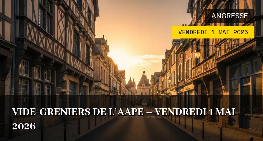 Affiche de l'événement : Vide-greniers de l&rsquo;AAPE – Vendredi 1 Mai 2026