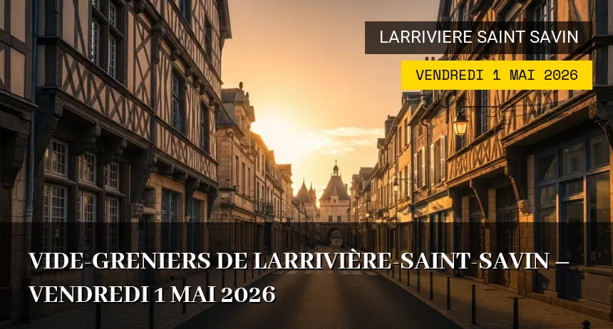 Affiche de l'événement : Vide-greniers de Larrivière-Saint-Savin – Vendredi 1 Mai 2026