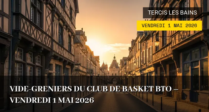 Affiche de l'événement : Vide-greniers du Club de Basket BTO – Vendredi 1 Mai 2026