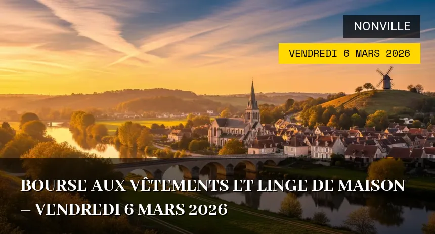 Affiche de l'événement : Bourse aux Vêtements et Linge de Maison – Vendredi 6 Mars 2026