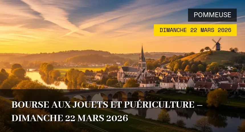 Affiche de l'événement : Bourse aux jouets et puériculture – Dimanche 22 Mars 2026
