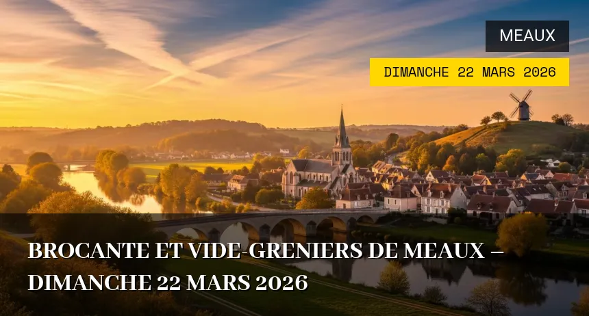 Affiche de l'événement : Brocante et Vide-greniers de Meaux – Dimanche 22 Mars 2026