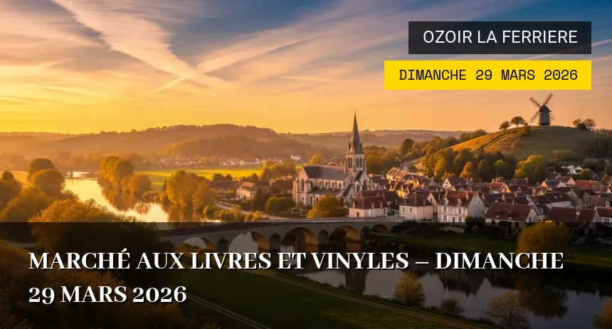 Affiche de l'événement : Marché aux livres et vinyles – Dimanche 29 Mars 2026