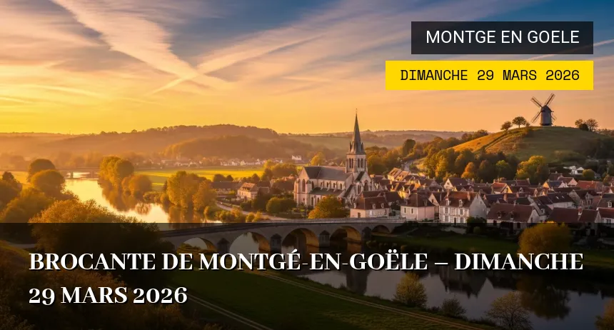 Affiche de l'événement : Brocante de Montgé-en-Goële – Dimanche 29 Mars 2026