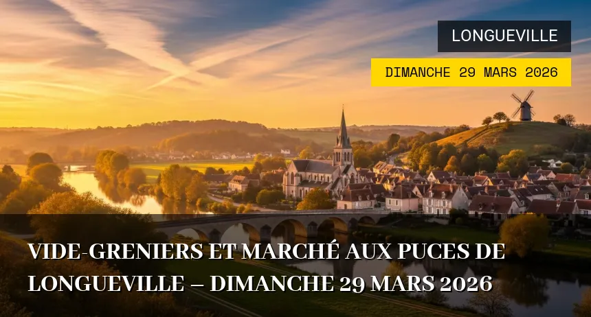 Affiche de l'événement : Vide-greniers et Marché aux Puces de Longueville – Dimanche 29 Mars 2026