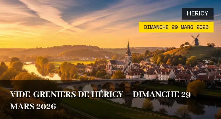 Affiche de l'événement : Vide-greniers de Héricy – Dimanche 29 Mars 2026