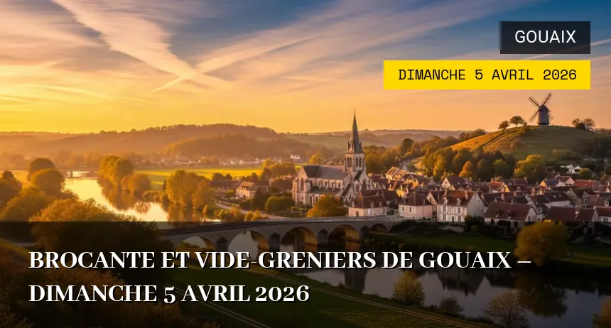 Affiche de l'événement : Brocante et Vide-greniers de Gouaix – Dimanche 5 Avril 2026