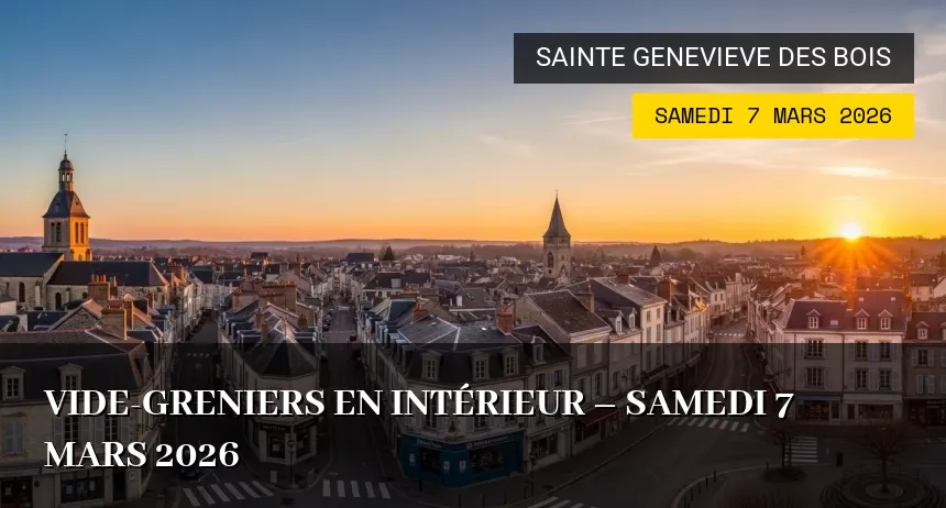 Affiche de l'événement : Vide-greniers en intérieur – Samedi 7 Mars 2026