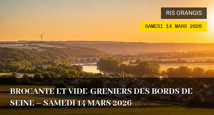 Affiche de l'événement : Brocante et Vide-greniers des Bords de Seine – Samedi 14 Mars 2026
