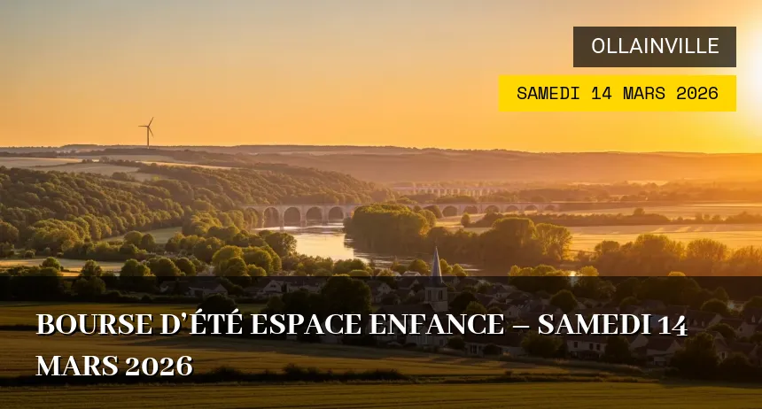 Affiche de l'événement : Bourse d&rsquo;été Espace Enfance – Samedi 14 Mars 2026