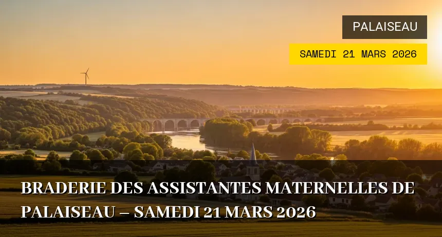 Affiche de l'événement : Braderie des Assistantes Maternelles de Palaiseau – Samedi 21 Mars 2026