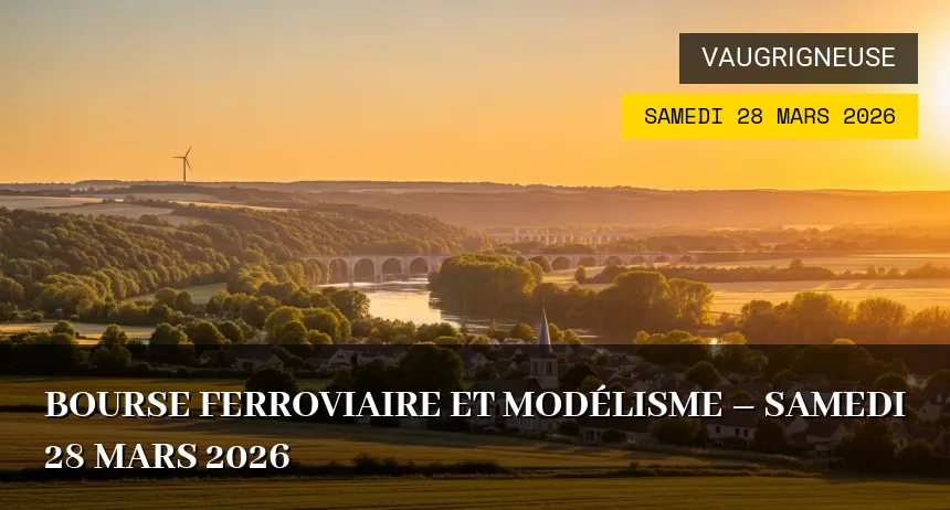 Affiche de l'événement : Bourse Ferroviaire et Modélisme – Samedi 28 Mars 2026