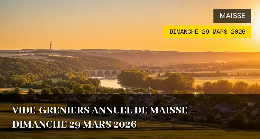 Affiche de l'événement : Vide-greniers Annuel de Maisse – Dimanche 29 Mars 2026