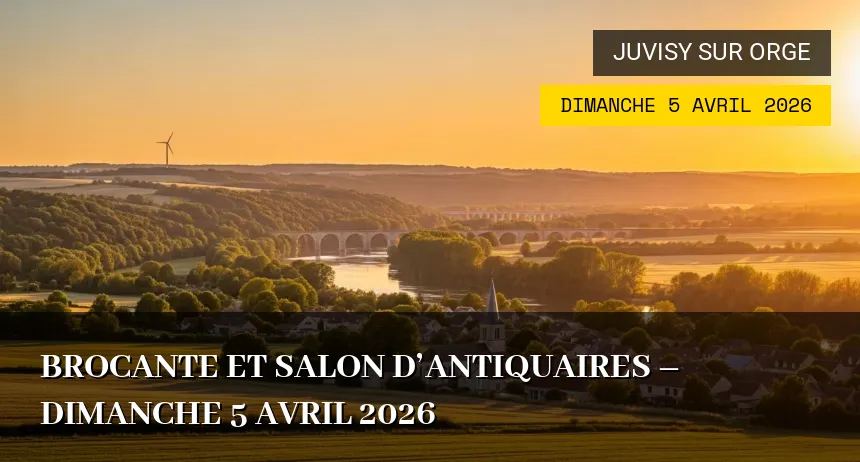 Affiche de l'événement : Brocante et Salon d&rsquo;Antiquaires – Dimanche 5 Avril 2026