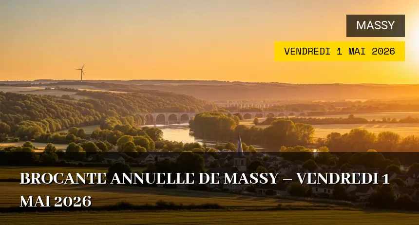 Affiche de l'événement : Brocante annuelle de Massy – Vendredi 1 Mai 2026