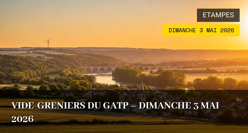 Affiche de l'événement : Vide-greniers du GATP – Dimanche 3 Mai 2026