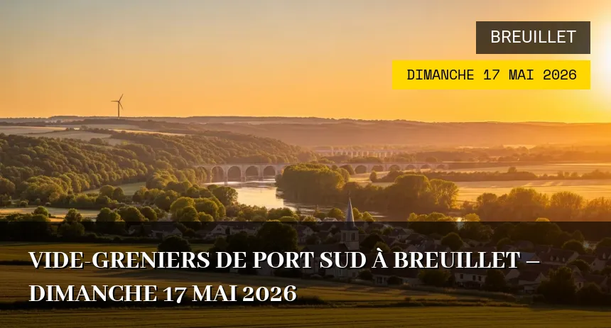 Affiche de l'événement : Vide-greniers de Port Sud à Breuillet – Dimanche 17 Mai 2026